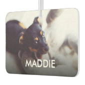 デザイン自分のペットの写真と名前パーソナライズされた カーエアーフレッシュナー (左)