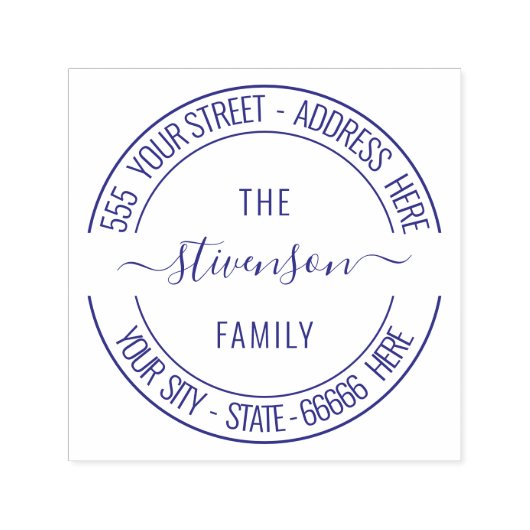 デザイン自分の住所ラウンド自己スタンプ セルフインキングスタンプ (デザイン)