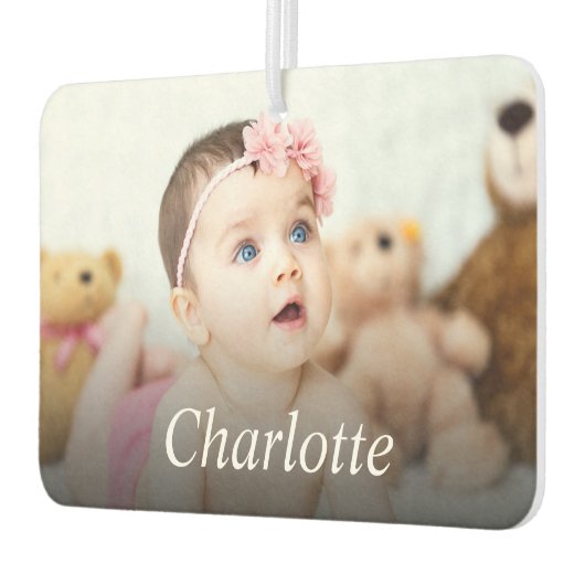 デザイン自分の写真と名前パーソナライズされた カーエアーフレッシュナー (左)