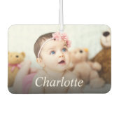 デザイン自分の写真と名前パーソナライズされた カーエアーフレッシュナー (正面)