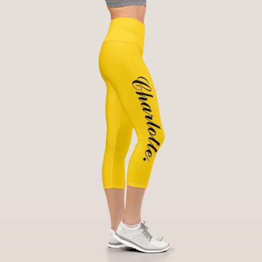 デザイン自分の名前を金ゴールドにスタイリッシュ保存 カプリレギンス (右)