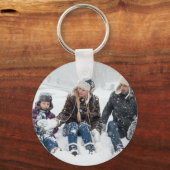 デザイン自分の家族の写真パーソナライズされた キーホルダー (正面)