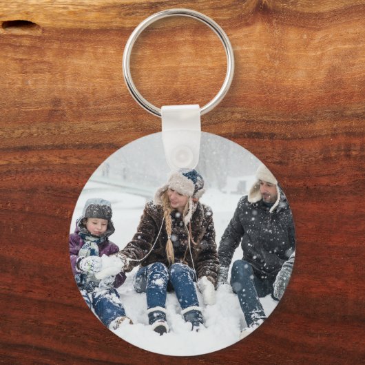 デザイン自分の家族の写真パーソナライズされた キーホルダー (正面)