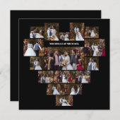 デザイン自分の愛のハートの形の写真コラージュ サンキューカード (正面/裏面)