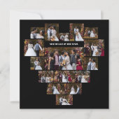 デザイン自分の愛のハートの形の写真コラージュ サンキューカード (正面)