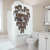 デザイン自分の愛のハートの形の写真コラージュ シャワーカーテン (インサイチュ)