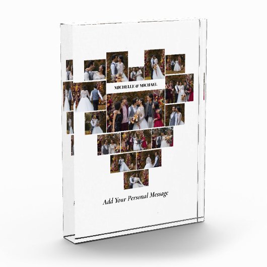 デザイン自分の愛のハートの形の写真コラージュ フォトブロック (左)