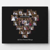 デザイン自分の愛のハートの形の写真コラージュ フォトプラーク (正面)