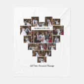 デザイン自分の愛のハートの形の写真コラージュ フリースブランケット (正面)