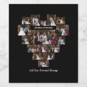 デザイン自分の愛のハートの形の写真コラージュ ワインラベル (シングルラベル)