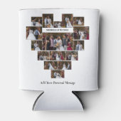 デザイン自分の愛のハートの形の写真コラージュ 缶クーラー (正面)