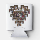 デザイン自分の愛のハートの形の写真コラージュ 缶クーラー (裏面)