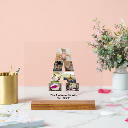 デザイン自分の手紙のコラージュ アクリルサイン (ウェディング)