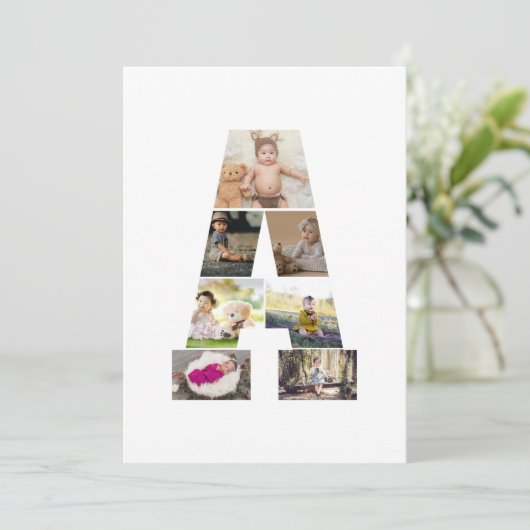 デザイン自分の手紙のコラージュ サンキューカード (スタンド正面)