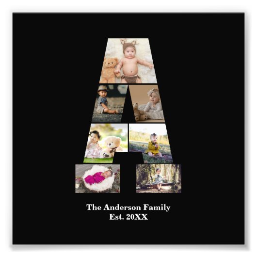 デザイン自分の手紙のコラージュ フォトプリント (正面)