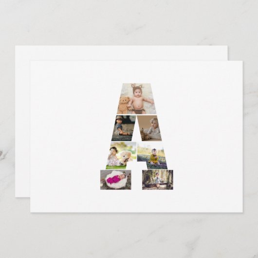 デザイン自分の手紙のコラージュ 案内状 (正面/裏面)