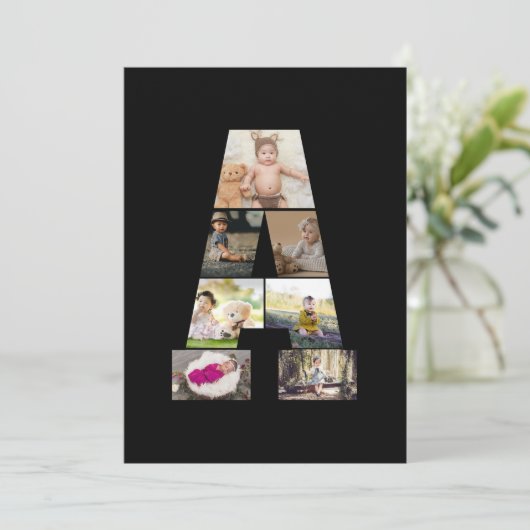 デザイン自分の手紙のコラージュ 案内状 (スタンド正面)