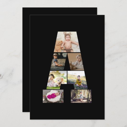 デザイン自分の手紙のコラージュ 案内状 (正面/裏面)