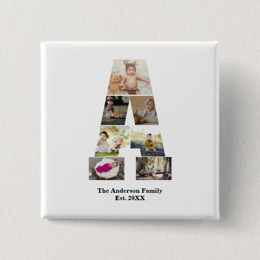 デザイン自分の手紙のコラージュ 缶バッジ (正面)