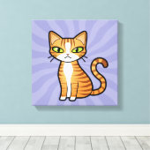 デザイン自分の漫画の猫 キャンバスプリント (インサイチュ (ウッドフロア))