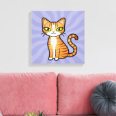 デザイン自分の漫画の猫 キャンバスプリント (インサイチュ (リビング))