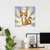 デザイン自分の漫画の猫 ポスター (ホームオフィス)