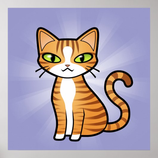 デザイン自分の漫画の猫 ポスター (正面)