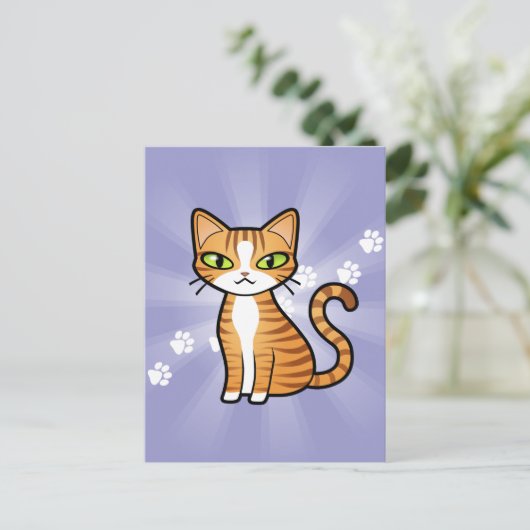 デザイン自分の漫画の猫 ポストカード (スタンド正面)