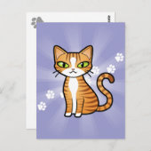 デザイン自分の漫画の猫 ポストカード (正面/裏面)