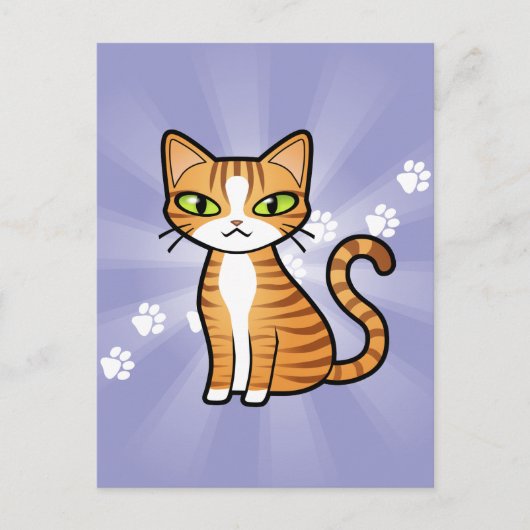 デザイン自分の漫画の猫 ポストカード (正面)
