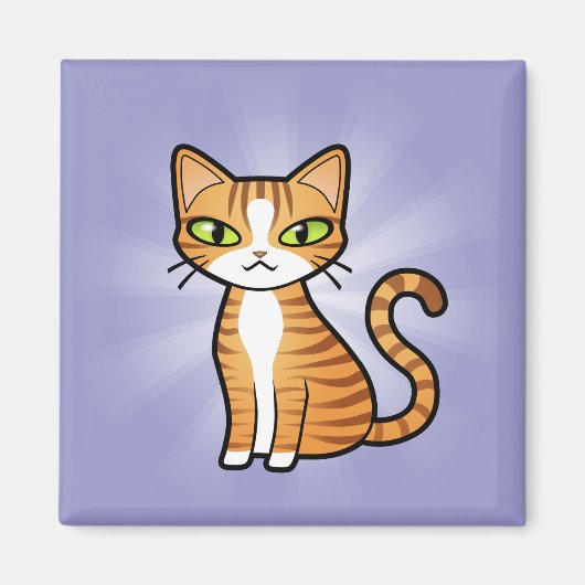 デザイン自分の漫画の猫 マグネット (正面)