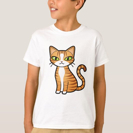 デザイン自分の漫画の猫 Tシャツ (正面)