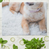 デザイン自分の犬の子犬の写真 キッチンタオル (折り畳み)