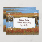 デザイン自分の結婚式RSVPはがき インビテーションポストカード (正面/裏面)