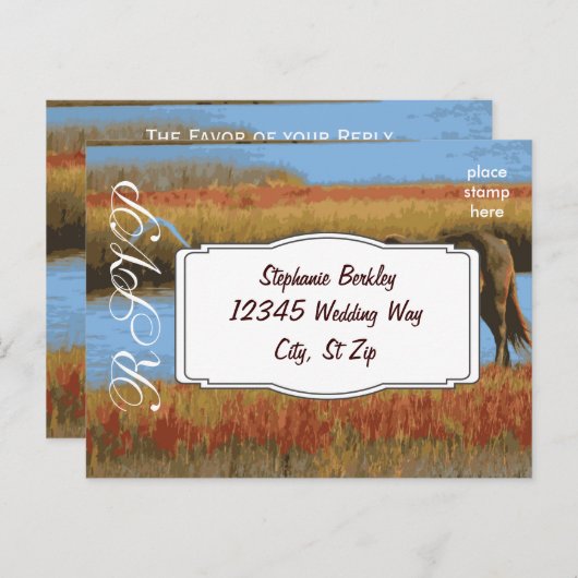 デザイン自分の結婚式RSVPはがき インビテーションポストカード (正面/裏面)