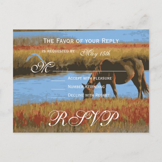 デザイン自分の結婚式RSVPはがき インビテーションポストカード (裏面)