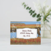 デザイン自分の結婚式RSVPはがき インビテーションポストカード (スタンド正面)