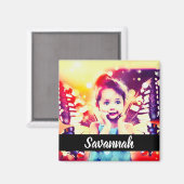 デザイン自分カスタムの写真パーソナライズされた名 マグネット (正面/裏面)