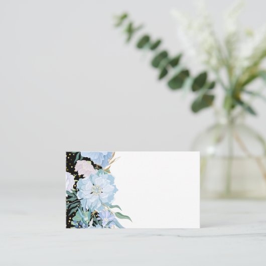 デザイン自身のトレンドガーリー文房具の青い花 名刺 (スタンド正面)