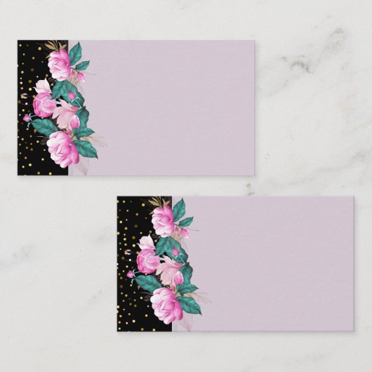 デザイン自身のピンクフローライベント事業用文房具 名刺 (正面/裏面)