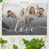 デザイン自身のラブコラージュ写真 キッチンタオル (折り畳み)