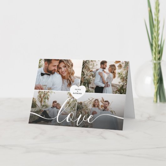 デザイン自身のラブコラージュ写真 サンキューカード (正面)