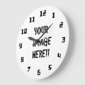 デザイン自身の丸い壁掛け ラージ壁時計 (傾斜)