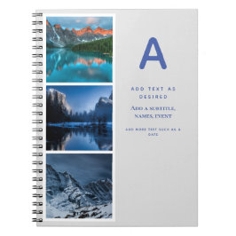 デザイン自身の写真付きジャーナル贈り物文字イニシャル ノートブック