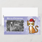 デザイン自身の漫画の猫(クリスマス) シーズンカード (正面/裏面)