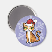 デザイン自身の漫画の猫(クリスマス) マグネット (正面/裏面)