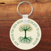 デザイン自身の禅誕生に死の仏教引用文 キーホルダー (正面)