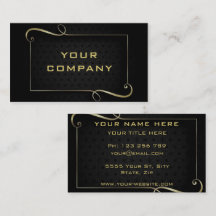 デザイン自身ブラック金ゴールド名刺の例