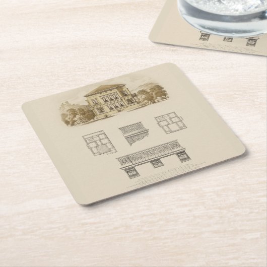 デザイン計画付不動産のインテリア スクエアペーパーコースター (アングル)