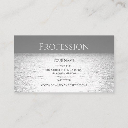 デザイン銀ユニーク銀海黒と灰色 名刺 (裏面)